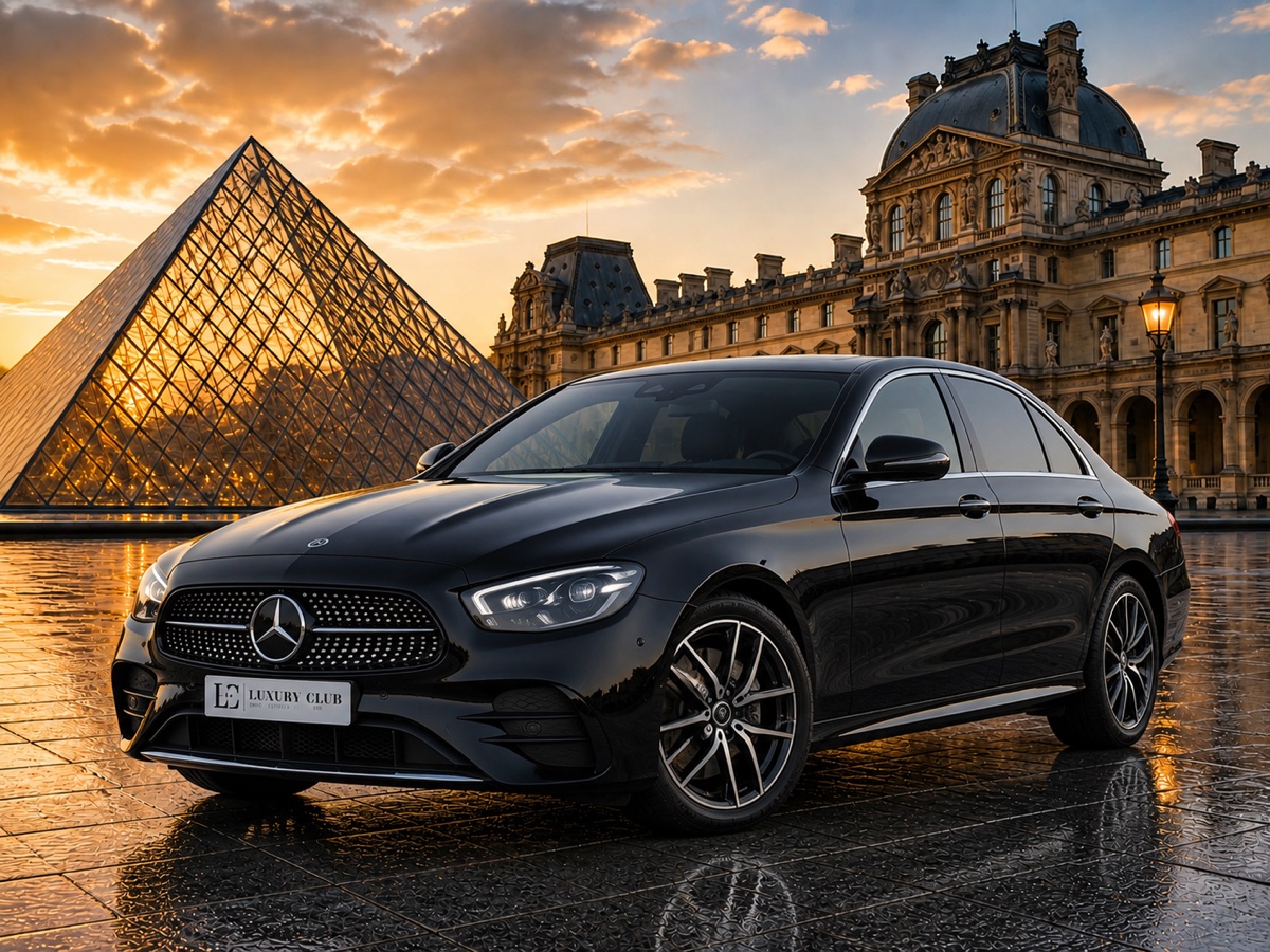 Mercedes Classe E noire - berline VTC premium Paris